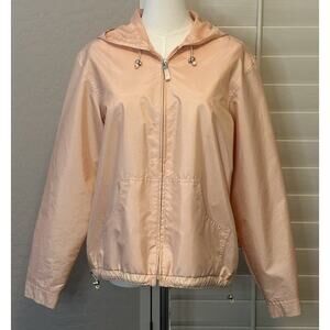 New LIZ GOLF Womens Size S Peach Cinch Waist Hooded Windbreaker Jacket